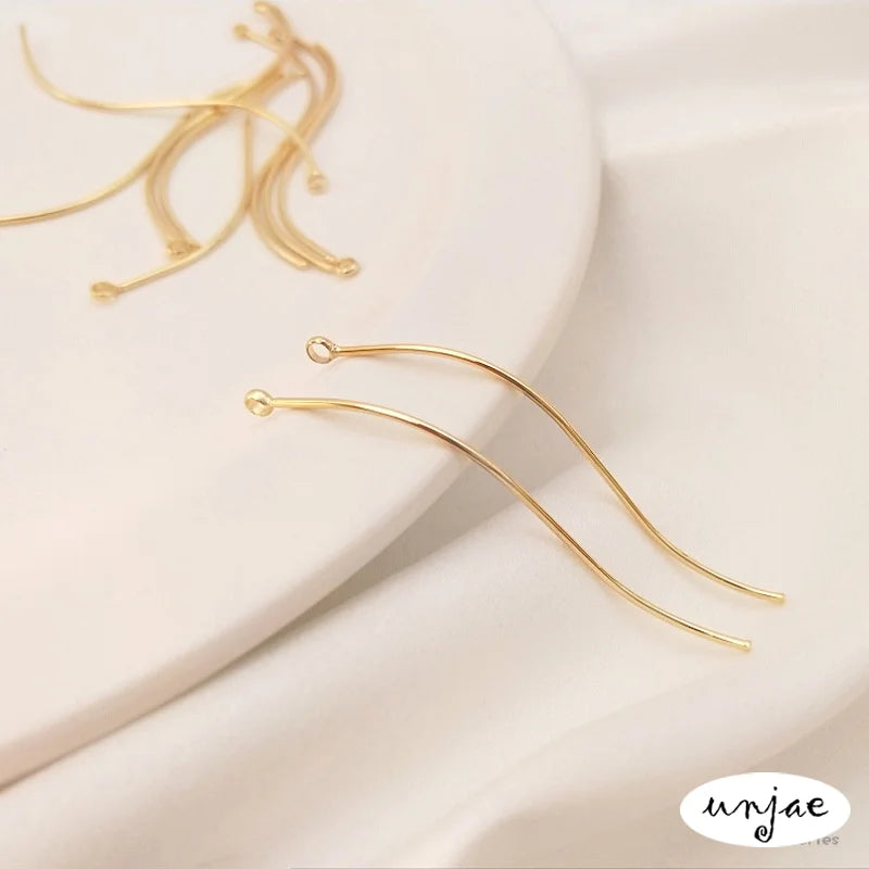 14K Smooth S-Shape Pendant Ear Line DIY Accessories