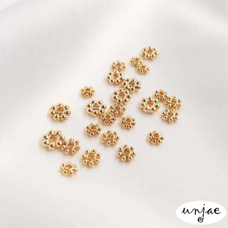 14K Snowflake DIY Jewelry Spacer Loose Bead Material
