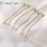 14K Small Bead Chain Tassel Pearl Earring Pendant Diy Material Accessories