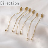 14K Small Bead Chain Tassel Pearl Earring Pendant Diy Material Accessories