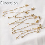 14K Small Bead Chain Tassel Pearl Earring Pendant Diy Material Accessories