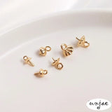 14K 18K Half Hole Pearl Pendant Cap Flower DIY Accessories Materials