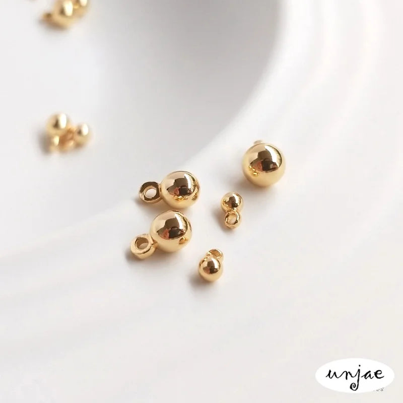 14K Solid Hanging Bead DIY Bracelet Anklet Accessory Material