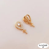 14K Zircon Inlaid Crystal Pearl Pendant Buckle DIY Necklace Accessories