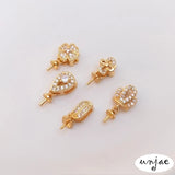 14K Zircon Inlaid Crystal Pearl Pendant Buckle DIY Necklace Accessories