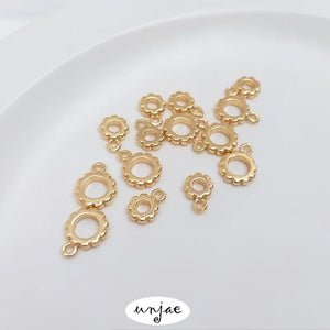 14K Bag Lace Ring with Open Ring Pendant DIY Accessories