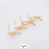 14K Bag Protection Twist Thread Tie with Silver Needle DIY Earrings Accessories