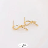 14K Bag Protection Twist Thread Tie with Silver Needle DIY Earrings Accessories