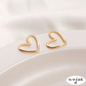 14K Bag Hollowed Out Curved Love Peach Heart DIY Accessory Earrings Pendant