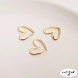 14K Bag Hollowed Out Curved Love Peach Heart DIY Accessory Earrings Pendant