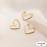 14K Bag Hollowed Out Curved Love Peach Heart DIY Accessory Earrings Pendant
