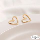 14K Bag Hollowed Out Curved Love Peach Heart DIY Accessory Earrings Pendant