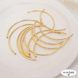 14K Copper Tube Plated Elbow 60mm Half Circle Bracelet DIY Jewelry Materials