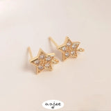 14K Zircon Five-Pointed Star Earrings DIY Jewelry