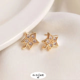 14K Zircon Five-Pointed Star Earrings DIY Jewelry