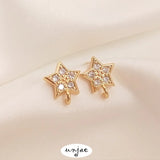 14K Zircon Five-Pointed Star Earrings DIY Jewelry