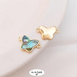 14K Abalone Shell Star Moon Butterfly Pendant DIY Necklace Headdress