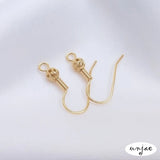 14K Plating Hollow Out Ball Spring Ear Hook DIY Earrings