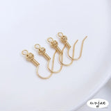 14K Plating Hollow Out Ball Spring Ear Hook DIY Earrings