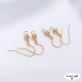 14K Plating Hollow Out Ball Spring Ear Hook DIY Earrings