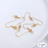 14K Plating Hollow Out Ball Spring Ear Hook DIY Earrings