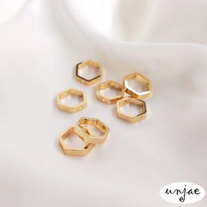 14K Hexagon Bead Ring DIY Beading Materials