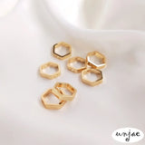 14K Hexagon Bead Ring DIY Beading Materials
