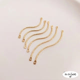 14K Real Thread Wavy Twisted Rod Double Hanging DIY Earrings