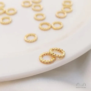 14K Real Zircon Diamond Ring Beads DIY Earrings Necklace Pendant