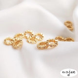 14K Real Zircon Diamond Ring Beads DIY Earrings Necklace Pendant