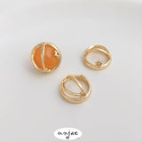 14K Gold Star Half Circle Ring with Crystal Bead, DIY Accessories