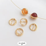 14K Gold Star Half Circle Ring with Crystal Bead, DIY Accessories