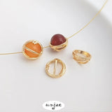 14K Gold Star Half Circle Ring with Crystal Bead, DIY Accessories