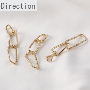 14k Copper-clad Wild Rectangular Twist Chain DIY Jewelry Materials