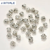 14k Copper Plated Pleated Lace Diamond Beads DIY Jewelry