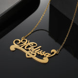 Personalized Double Plate Name Necklace Stainless Steel Pendant for Women