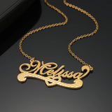 Personalized Double Plate Name Necklace Stainless Steel Pendant for Women
