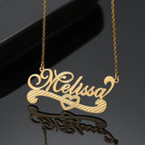 Personalized Double Plate Name Necklace Stainless Steel Pendant for Women