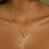 18K Double Plated Nameplate For Women Stainless Steel Personalized Jewelry