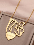 18K Nameplate Necklace For Women Mothers Tiny Name Necklace Charm Jewelry