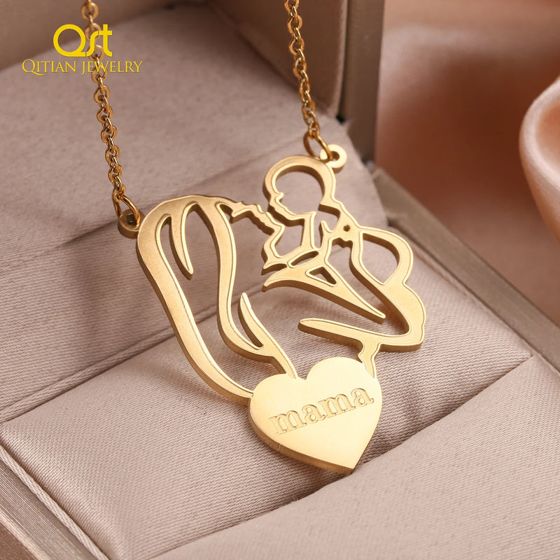18K Nameplate Necklace For Women Mothers Tiny Name Necklace Charm Jewelry