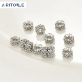 18k Copper Plated Flower Zircon Large Hole Bead DIY Jewelry