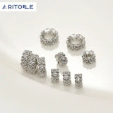 18k Copper Plated Flower Zircon Large Hole Bead DIY Jewelry
