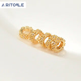 18k Copper Plated Flower Zircon Large Hole Bead DIY Jewelry
