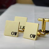 2 Letter Cufflinks Stainless Steel Logo Cuff Links