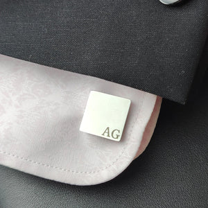 2 Letter Cufflinks Stainless Steel Logo Cuff Links