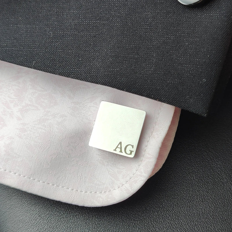 2 Letter Cufflinks Stainless Steel Logo Cuff Links