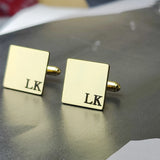 2 Letter Cufflinks Stainless Steel Logo Cuff Links