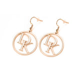 2 Letter Round Earrings Women Personality Earrings Jewelry