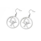 2 Letter Round Earrings Women Personality Earrings Jewelry